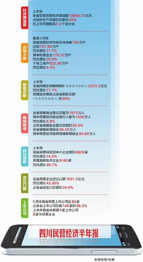 上半年四川民营经济增加值同比增13.7%