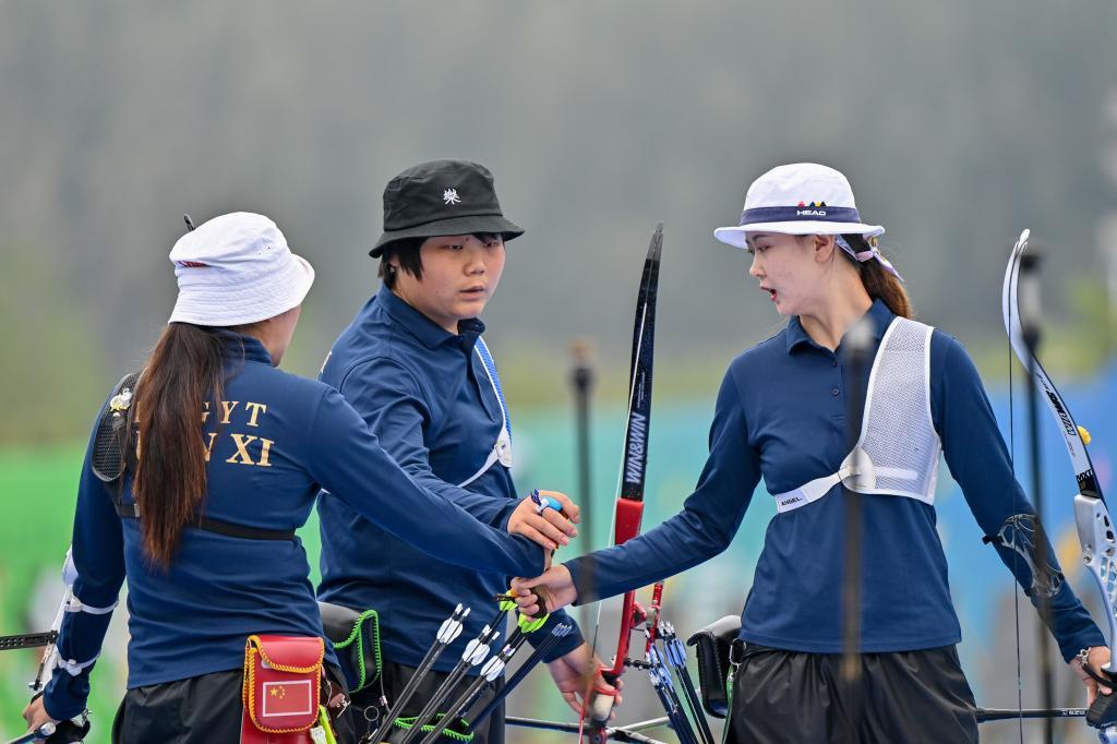 全运会-射箭女子反曲弓团体：山西队获得铜牌