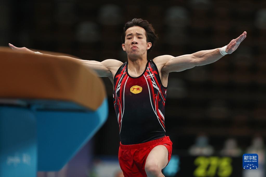 全运会-体操男子跳马决赛：广西队选手黄明淇获得冠军