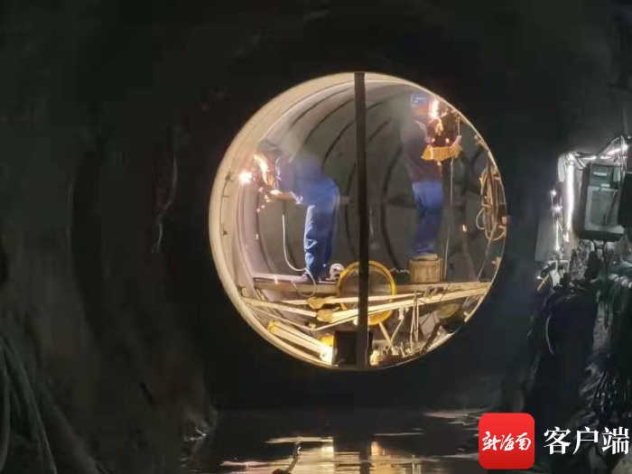 海南天角潭水利枢纽工程引水隧洞即将通水