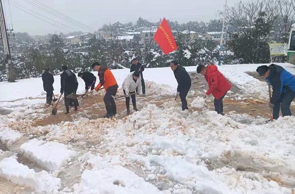 长沙县黄兴镇沿江山村开展除雪扫障志愿服务活动