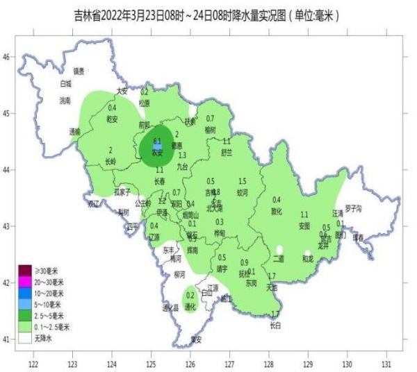 24日白天到夜间 吉林省大部有小雨