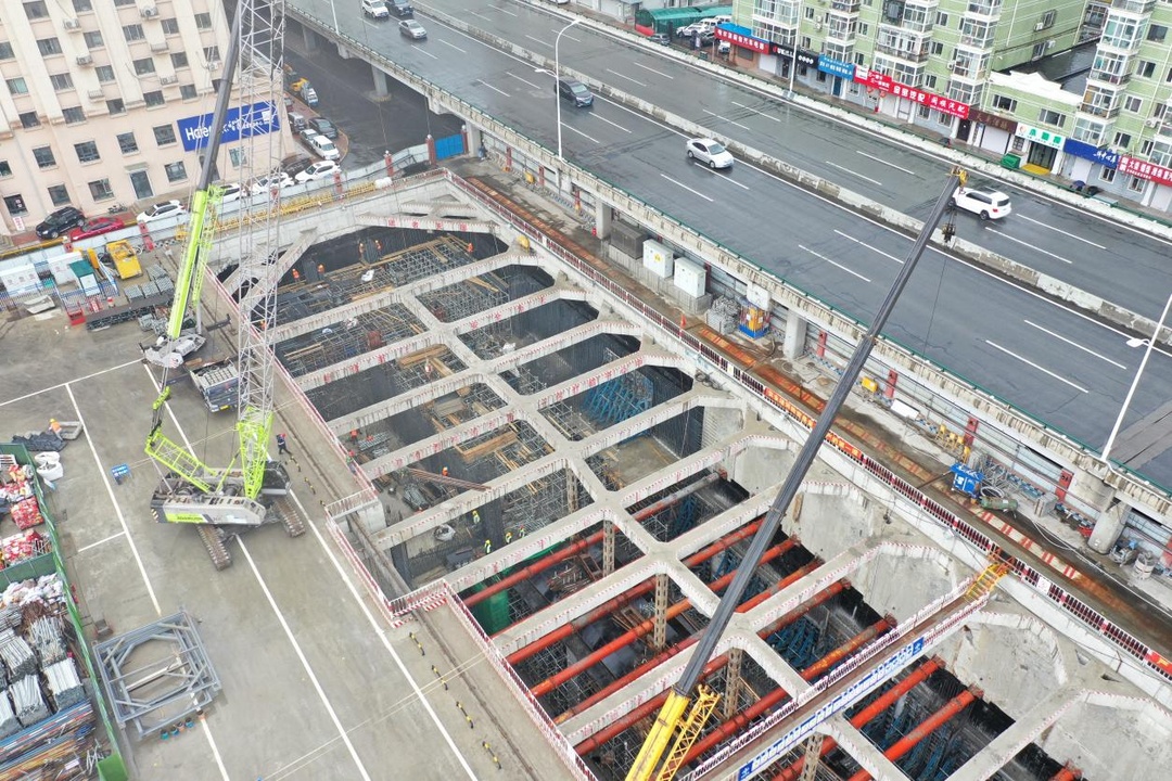 提前7天！哈尔滨地铁3号线河松街站主体结构底板正式封底