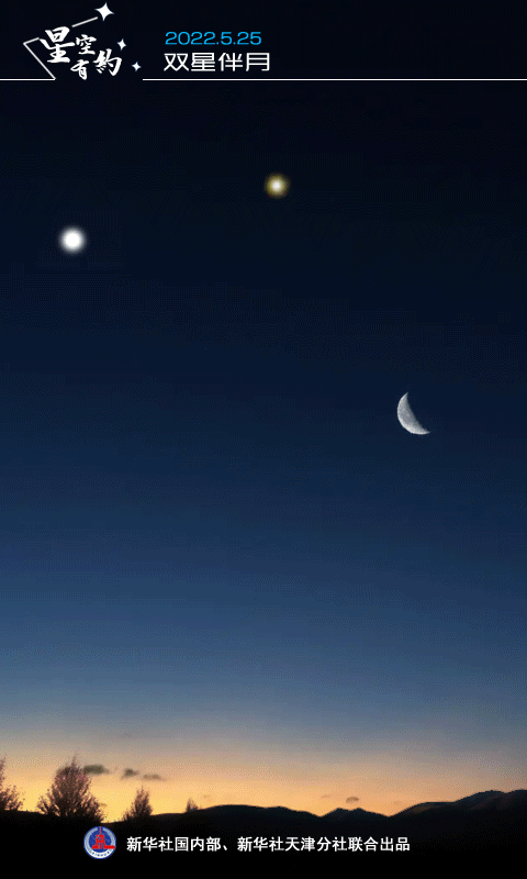 星空有约丨25日趣味天象：“双星伴月”形似“可爱笑脸”
