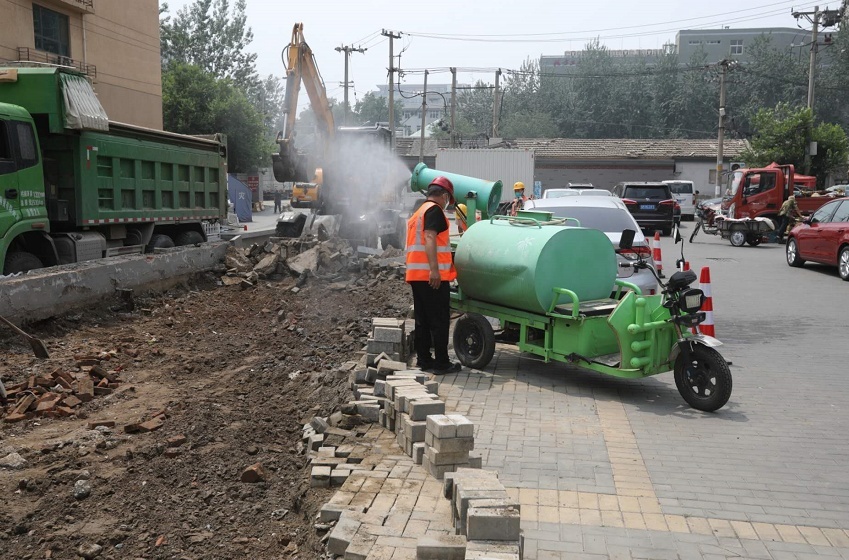 北京石景山这地道路交通整治工程开工，预计下月底完工