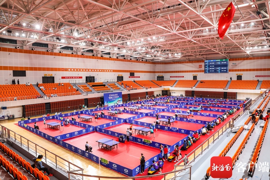 原创组图丨第六届省运会乒乓球项目比赛正在儋州进行