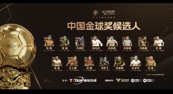 2022中国金球奖各奖项候选名单出炉 亚泰谭龙再度参与角逐