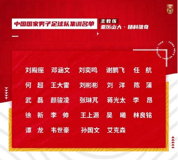 中国男足国家队公布最新集训名单  亚泰谭龙入围“扬一期”