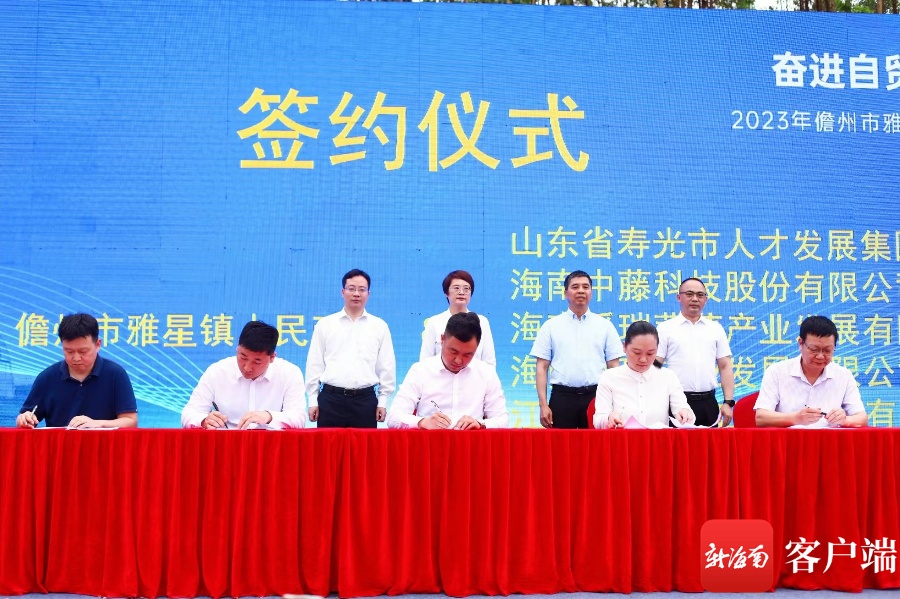 儋州雅星镇乡村振兴项目签约20家企业 总投资金额73.95亿元