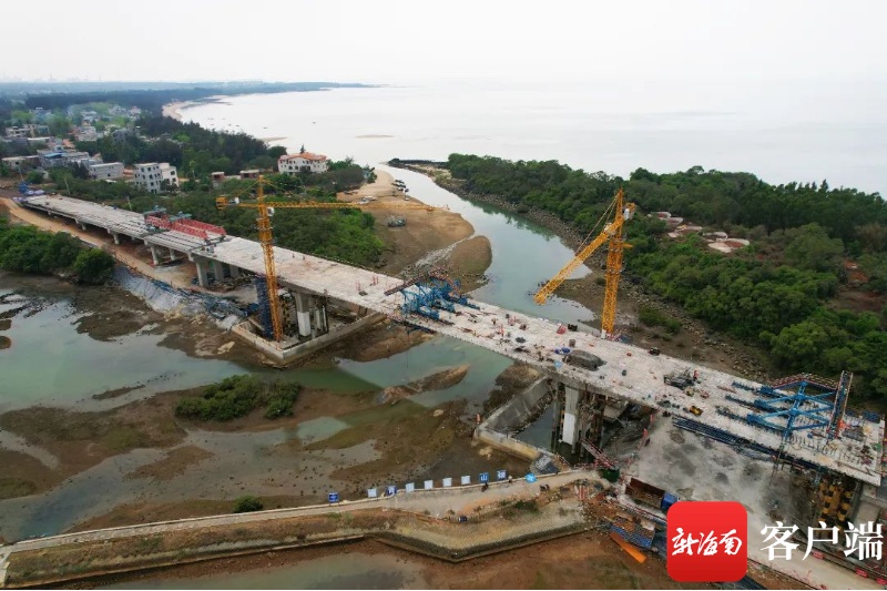 提前13天！海南环岛旅游公路儋州段下浦港大桥完成全桥合龙