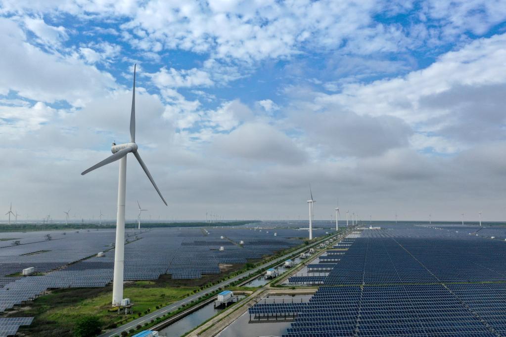 新华全媒+丨绿色赋能 “风”“光”迤逦——江苏盐城新能源产业发展一线见闻