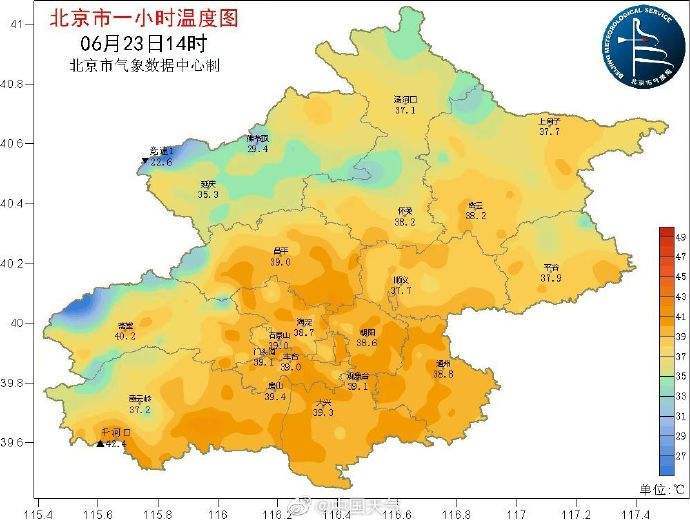 北京观象台连续两天气温超40℃ 专家解析为何北京这么热