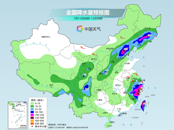 台风“巴威”风雨最强时段到来中东部高温范围缩减(图1)