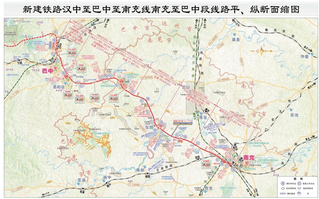 汉巴南高铁最新线路图图片