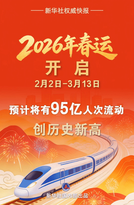 新华社权威快报丨2026年春运,2月2日开启!