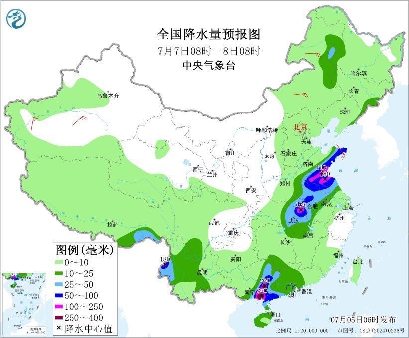 中央气象台:台风“美莎克”向广西北部移动 广西湖南部分地区有大暴雨至特大暴雨